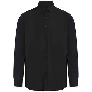 Henbury Womens/Ladies Cotton Feel CoolPlus Long-Sleeved Shirt / Black